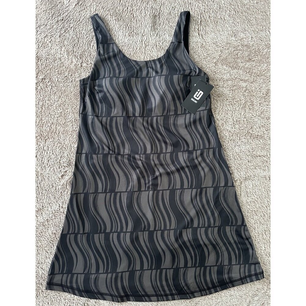 ID Ideology Women's Geo Performance Active Tennis Dress Black / Grey New - Picture 2 of 16